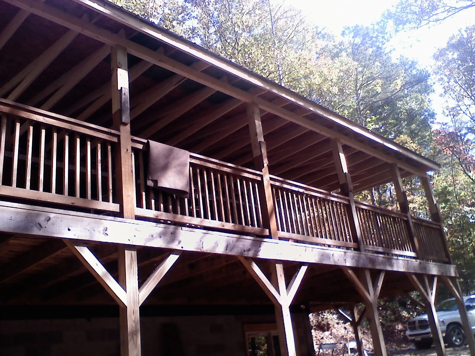 Timber framing under a new elevated porch and deck — Roof Leak Repair in Cedar Run by Roofing Brothers